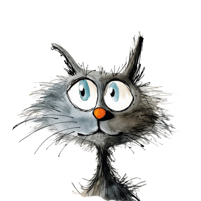 cat with expression fabric panel