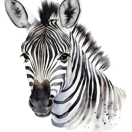 Black and white zebra fabric panel