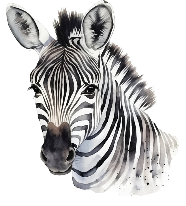 Black and white zebra fabric panel