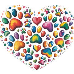 Colorful heart fabric panel