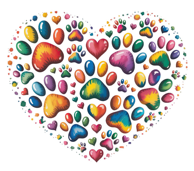 Colorful heart fabric panel