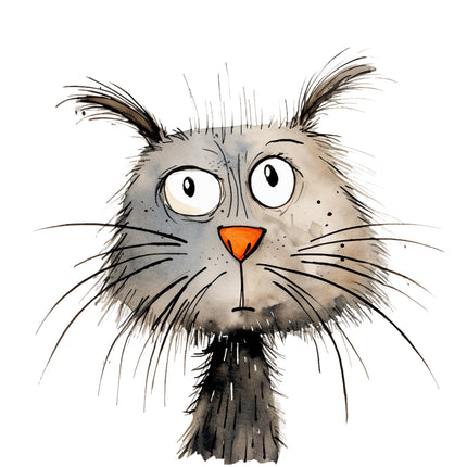 cat with expression fabric panel