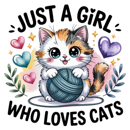 Cartoon cat holding a ball of yarn fabric panel