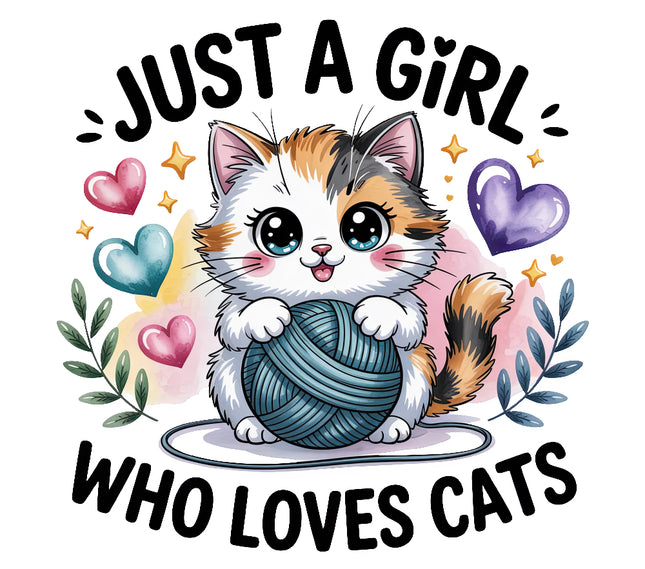 Cartoon cat holding a ball of yarn fabric panel