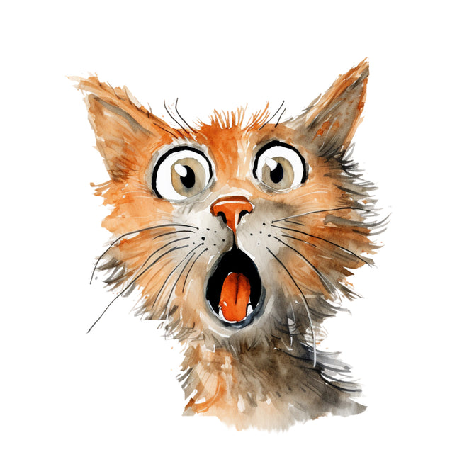 cat with expression fabric panel