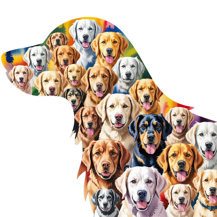 Collage of various dogs fabric panel