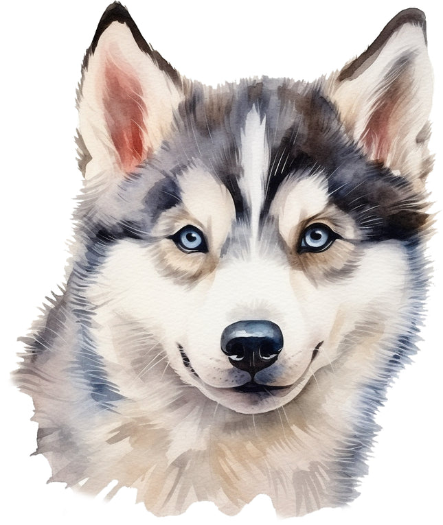 husky puppy fabric panel