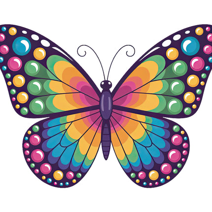 Colorful butterfly with polka dot patterns fabric panel