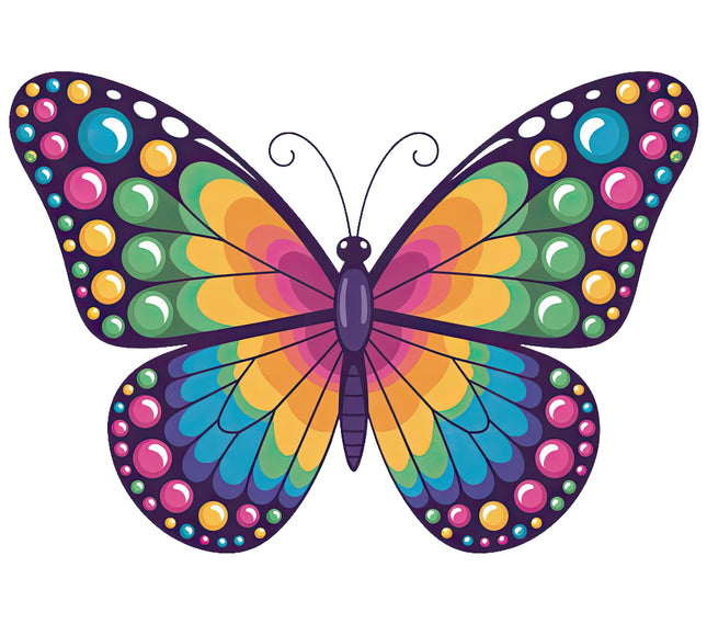 Colorful butterfly with polka dot patterns fabric panel