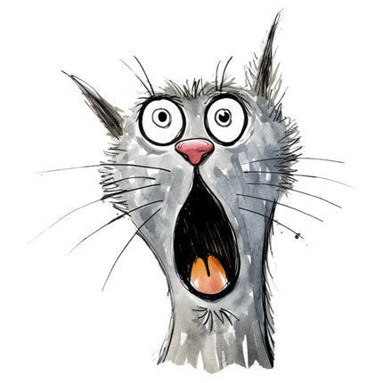 cat with expression fabric panel