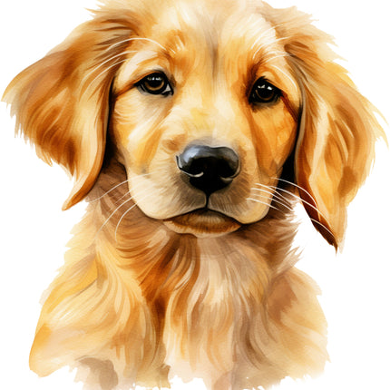 golden retriever puppy fabric panel