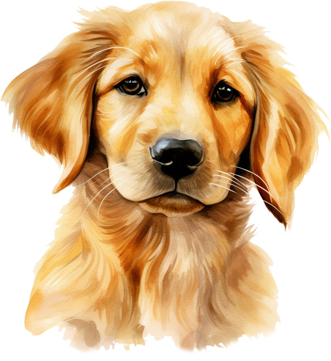golden retriever puppy fabric panel