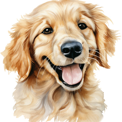 golden retriever puppy fabric panel