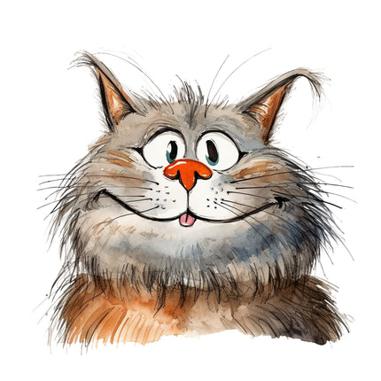 cat with expression fabric panel