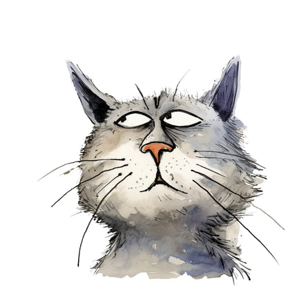 cat with expression fabric panel