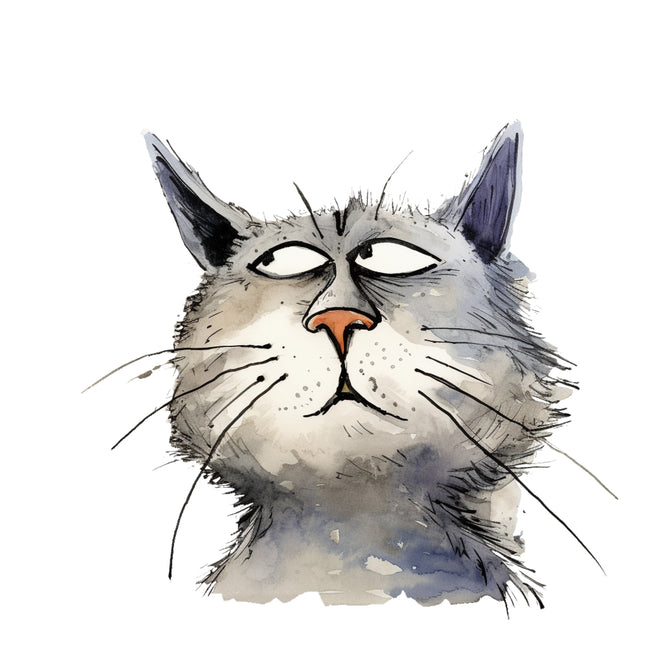 cat with expression fabric panel