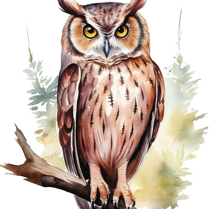 Colorful owl fabric panel