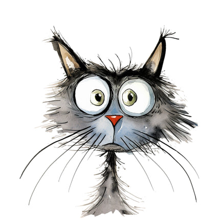 cat with expression fabric panel