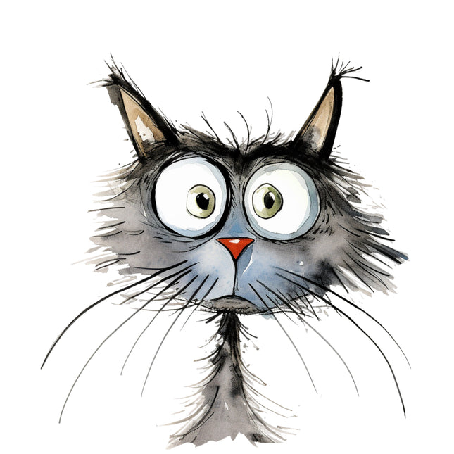 cat with expression fabric panel