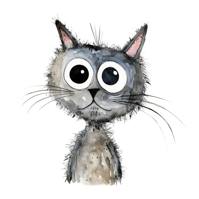 cat with expression fabric panel