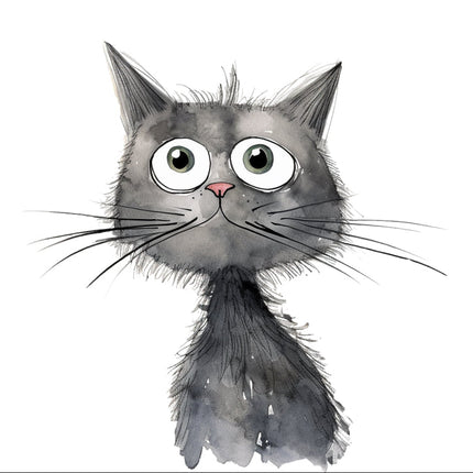 cat with expression fabric panel