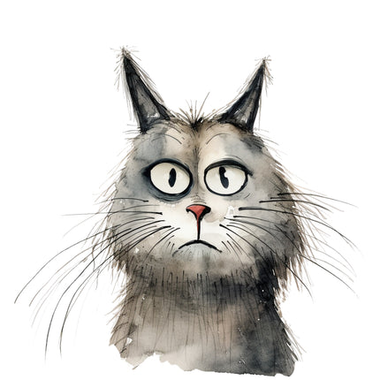 cat with expression fabric panel