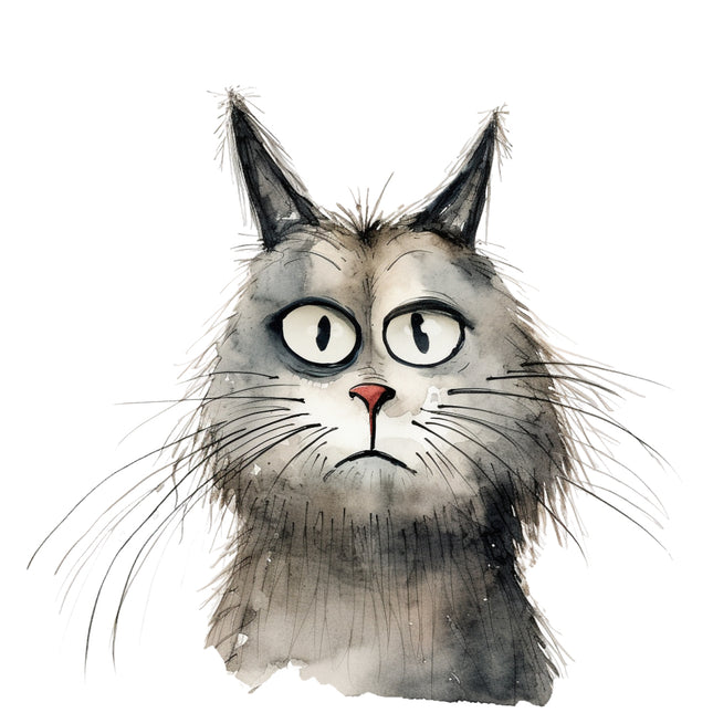 cat with expression fabric panel