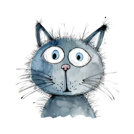 cat with expression fabric panel