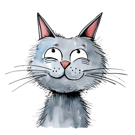 cat with expression fabric panel