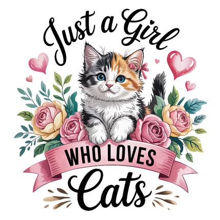 just a girl who loves cats fabric panel