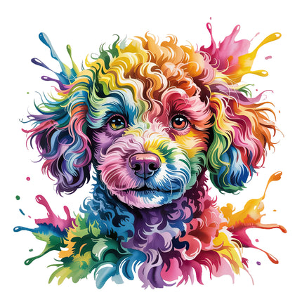 Colorful dog fabric panel