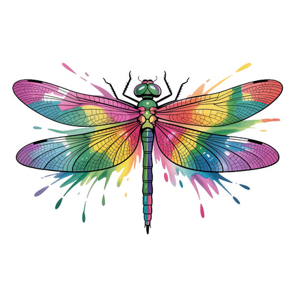 Colorful dragonfly fabric panel