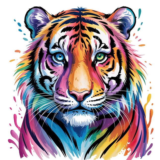 Colorful tiger fabric panel