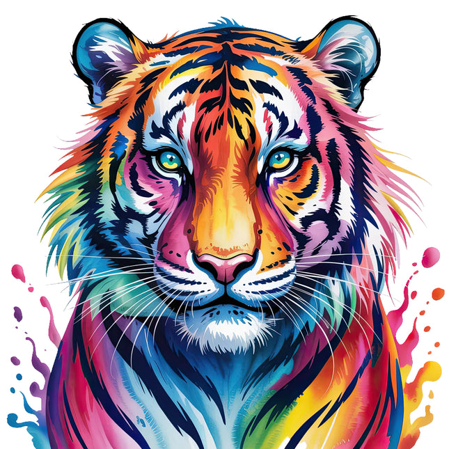 Colorful tiger fabric panel