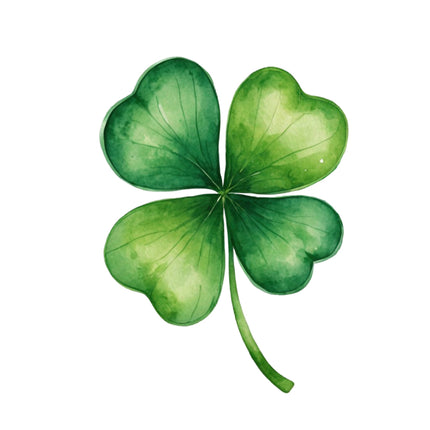 Green four-leaf clover fabric panel