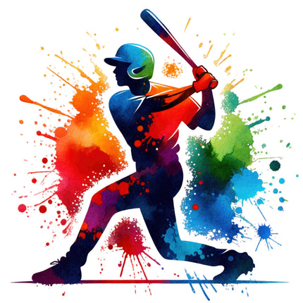 baseball player swinging a bat FABRIC PANEL