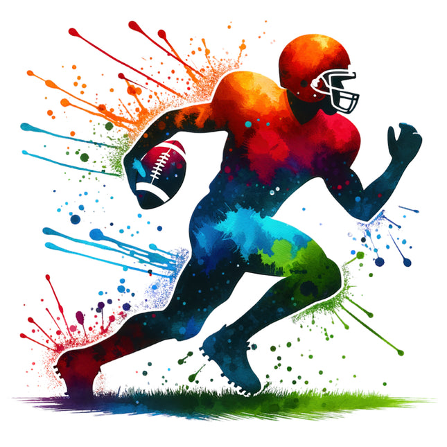football player running with a ball fabric panel
