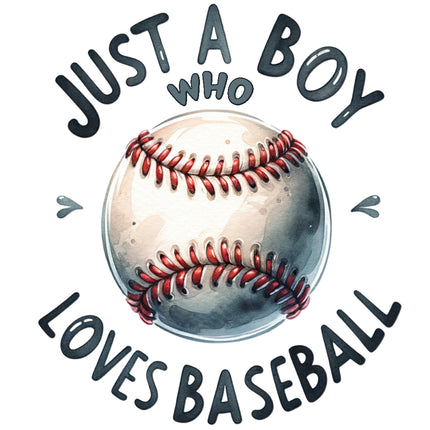Baseball with text 'Just a boy who loves baseball' fabric panel