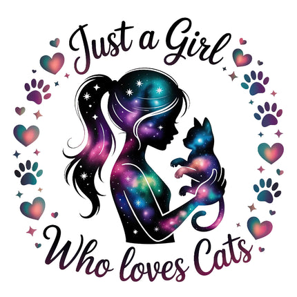 just a girl who loves cats fabric panel