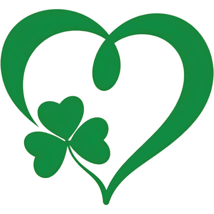 Green heart with a clover fabric panel