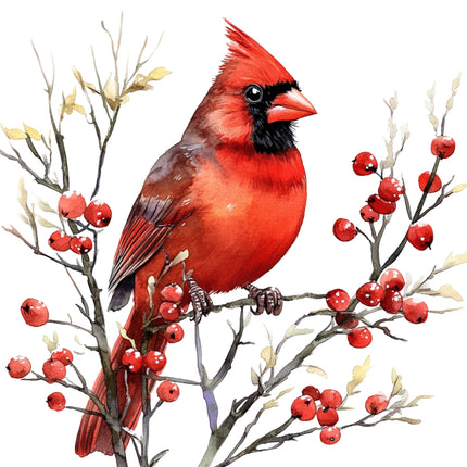 Red cardinal fabric panel