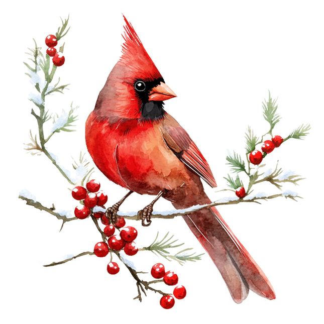 Red cardinal bird fabric panel