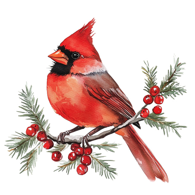 Red cardinal bird fabric panel