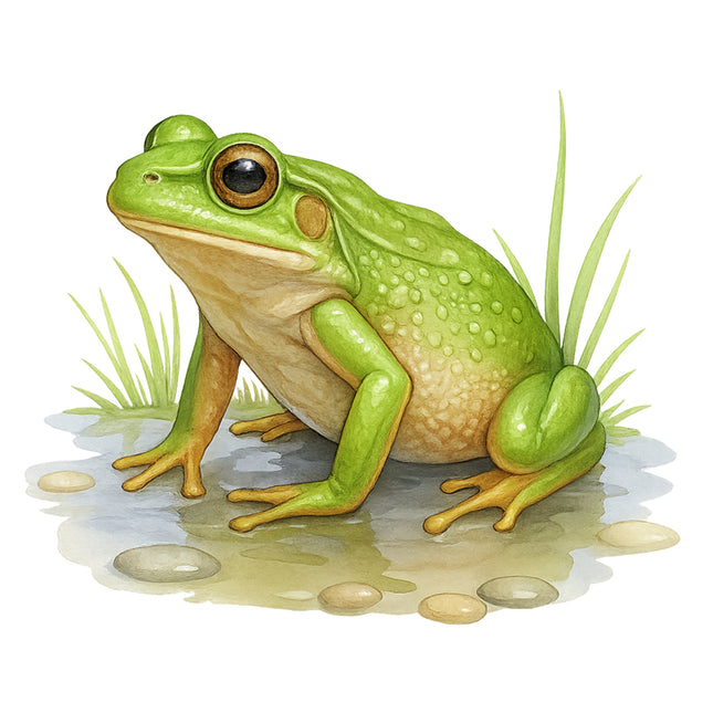 green frog cotton fabric panel