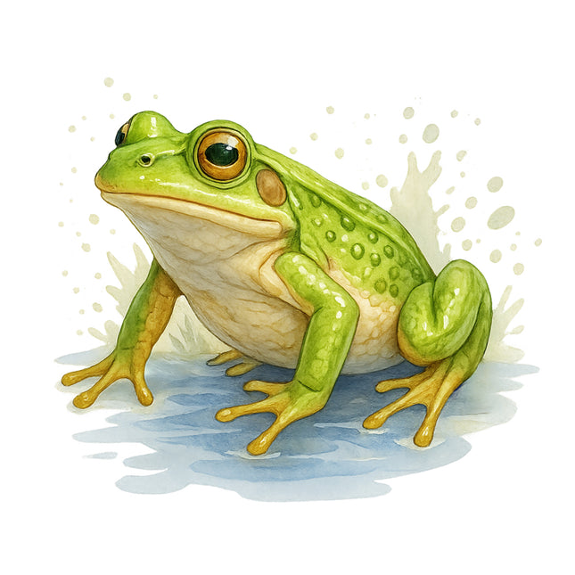 green frog cotton fabric panel