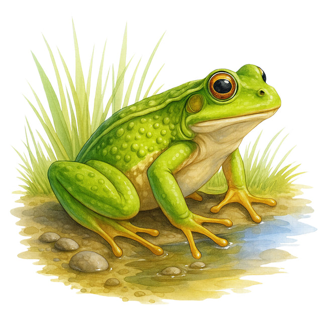 green frog cotton fabric panel