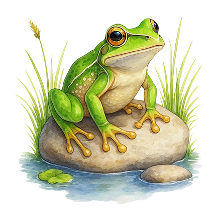 green frog cotton fabric panel