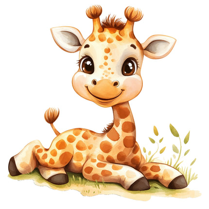 baby giraffe cotton quilt panel