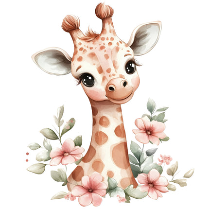 boho giraffe fabric panel