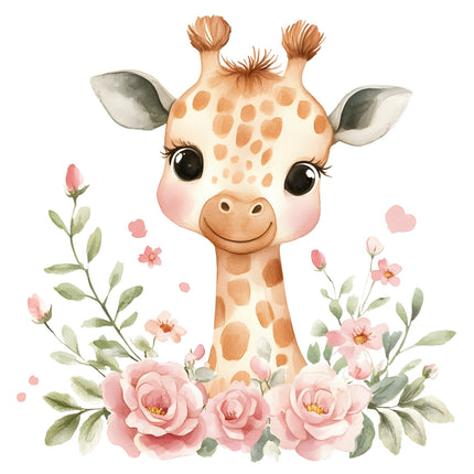 boho giraffe quilt panel